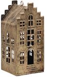 Mansion Atmosphere Decohanger huis antiek goud 8x8x18,5cm