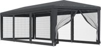 vidaXL Partytent met 8 gaaswanden, antraciet, 3x9 meter, HDPE