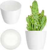 KADAX Bloempot van kunststof, rond, diameter 15 cm, wit
