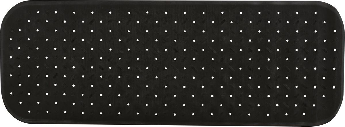 MSV Premium douchemat, antibacterieel en antislip, met zuignappen, zwart, rozengeur, ca. 36 x 97 cm, wasbaar op 60 °C