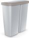 Keden Duo Prullenbak - 50L Dubbel Deksel 55x25x57cm - Grijs Beige