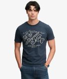 Superdry T-shirt Heritage Script Coupe Décontractée Bleu Marine Taille : XXL