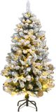 vidaXL Kunstkerstboom met scharnieren 150 LED's en kerstballen 150 cm