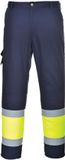 Portwest Hi-Vis Tweekleuren Combat Broek E049 - Geel/Marine - S