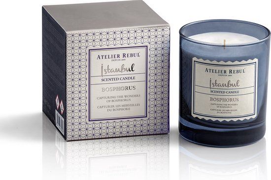 Atelier Rebul Istanbul Bosphorus - Geurkaars (210g) - 45 Branduren - Sojawas - Frisse & Aquatische Geur