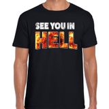 Bellatio Decorations Shoppartners Bv Halloween see you in hell / zie je in hel verkleed t-shirt zwart voor heren - horror shirt / kleding / kostuum L