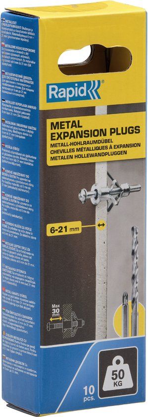 Rapid ISABERG RAPID Metalen expansiepluggen ø13x52 met schroeven m6x63 - 10 stuks