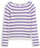Tom Tailor - Cropped gebreide trui met streepjesmotief - Maat 128 - vivid purple white stripe