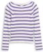Tom Tailor - Cropped gebreide trui met streepjesmotief - Maat 128 - vivid purple white stripe