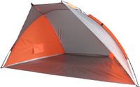 Gerkimex B.V. Beachshelter strandtent/windscherm - oranje/grijs - 270 x 120 cm