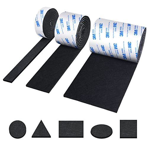 Vicloon Zelfklevende Viltkussens, 3 Rollen Viltstrips met 3M-Lijm, Zwart