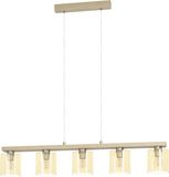 EGLO Castralvo Hanglamp - 5 lichts - E27 - glas - Bruin, grijs