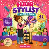 Hair Stylist Coloring Book: 45 Single-Sided Coloring Pages Featuring Hair Salon Scenes for Adults, Teens, Hairdressers, and Beauty Lovers