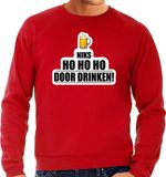 Bellatio Decorations Niks ho ho ho bier doordrinken foute Kersttrui - rood - heren - Kerst sweater / Kerst outfit XL