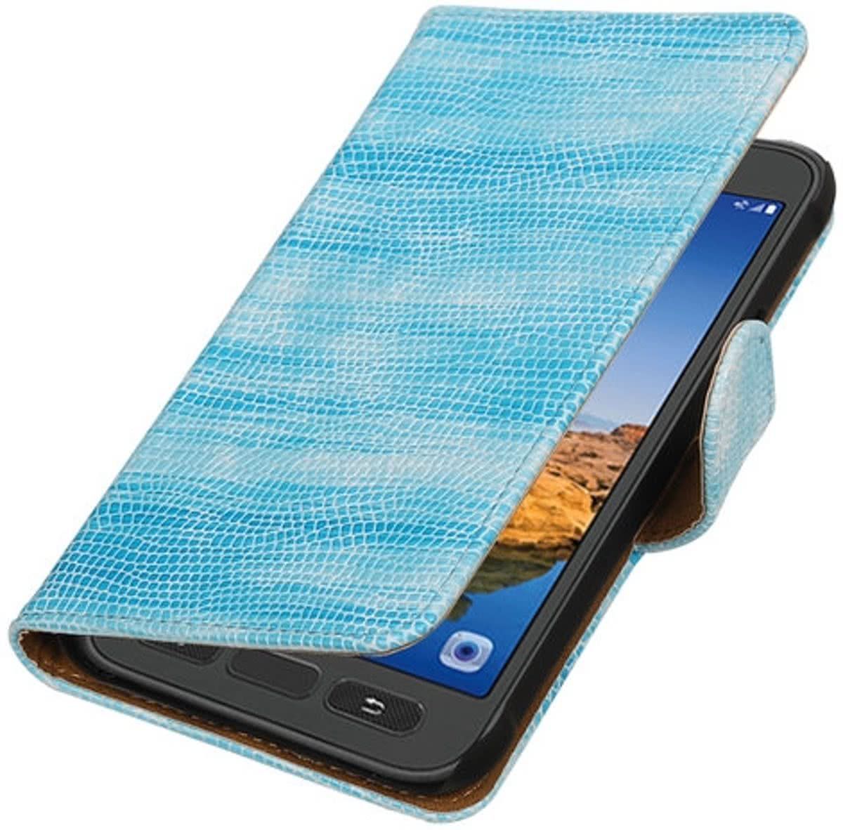 Best Cases Turquoise Mini Slang booktype wallet cover hoesje voor Samsung Galaxy S7 Active - 8718883796805