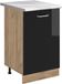 Vicco Keukenonderkast R-Line, Zwart hoogglans/Goudkleurig Eiken, 50 cm marmer werkblad