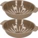 PLASTICFORTE 2x stuks stevig Kunststof vergiet in het taupe 30 x 25 x 8 cm