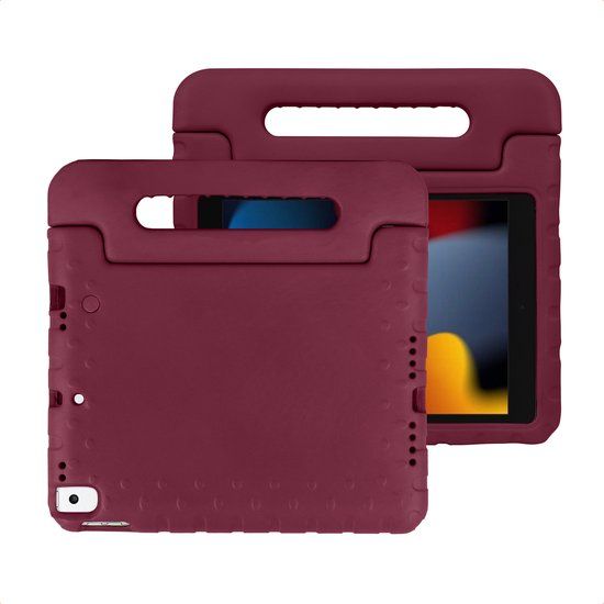 imoshion Tablet Hoes Kinderen - Geschikt voor Apple iPad 9/8/7 10.2 inch (9e generatie 2021 / 8e generatie 2020 / 7e generatie 2019) - Kidsproof Kinder Hoes - Velvet Plum