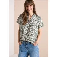 Cecil Overhemdblouse met leoprint in linnenmix