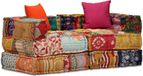 vidaXL - Poef - tweezits - modulair - stof - patchwork