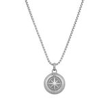 TOM TAILOR - Ketting voor Heren in Roestvrij Staal - Gunmetal - Hanger in de vorm van Kompas - TT-N0014