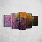 Homemania Kleurbord, 5 stuks, Abstract for Living, Room-Multicolor, 100 x 3 x 60 cm, HM205PKNV-2, polyester, hout