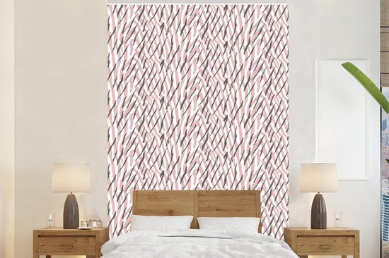 Nr1Wallpaper Behang - Fotobehang Roze zebraprint met paarse tijgerprint - Breedte 160 cm x hoogte 240 cm