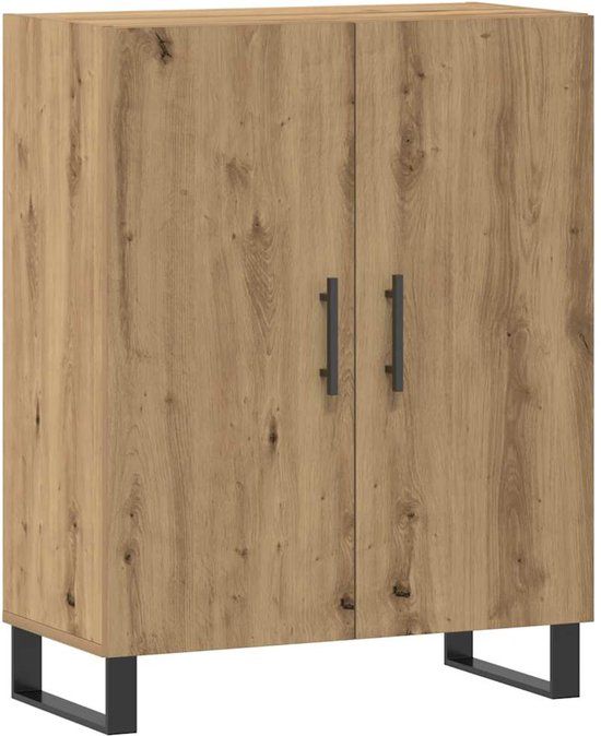 vidaXL Dressoir 69,5x34x90 cm bewerkt hout artisanaal eikenkleur