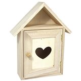 Rayher Sleutelkast van hout, 21 x 5 x 26 cm, FSC-gecertificeerd, sleutelhouder, om te beschilderen en te decoreren, 62405000, klein, beige