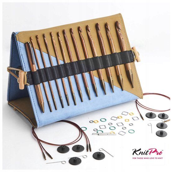 KnitPro Ginger Grande Set: Houten Tunesische Haaknaalden