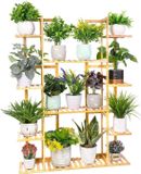 Marque non spécifiée Bambou Stratifié Supports de plantes pour extérieur et intérieur - Étagère à plantes pour coin plantes dans jardin, balcon et salon