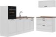 Vicco Complete keukeneenheid R-Line, Wit landelijk/Wit, 220 cm zonder werkblad