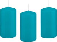 Trend Candles Bougie cylindrique/bougie tronc - 8x - turquoise - 6 x 12 cm - 40 heures de combustion
