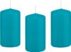 Trend Candles Bougie cylindrique/bougie tronc - 8x - turquoise - 6 x 12 cm - 40 heures de combustion