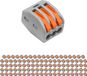BES LED Lasklem - Verbindingsklem - 100 Stuks - 3 Polig met Klemmetjes - Grijs/Oranje