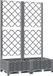 vidaXL Plantenbak met latwerk 80x40x121,5 cm polypropeen lichtgrijs