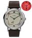 Timex Harry Potter Griffoendor-huis 38 mm kwartshorloge voor heren, bandje van bruin leer, crèmekleurige wijzerplaat en zilverkleurige kast, TW2Y76300