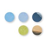 Rayher 87101000 Confetti, Ø 2 cm, 30 g, goud/blauw/groen, zijdepapier, decoratie voor verjaardag en bruiloft, vulling voor bubbelballonnen