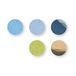 Rayher 87101000 Confetti, Ø 2 cm, 30 g, goud/blauw/groen, zijdepapier, decoratie voor verjaardag en bruiloft, vulling voor bubbelballonnen