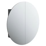 VidaXL Badkamerkast met ronde spiegel en led 54 x 54 x 17,5 cm zwart