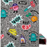 Grafoplas Schoolmap A4 met 4 ringen, 25 mm, willekeurig design van Elena Corredoira, gemengde ringtype (D-vorm), FSC-gecertificeerd, hardcover, glanzend gelamineerd, perfect materiaal
