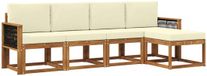 vidaXL - Extérieur - canapé - set - 5 - pcs - Naturel - et - Crème - Polyester