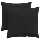 vidaXL - Zitkussens - 2 - st - Stof - Zwart - 45 - x - 45 - cm