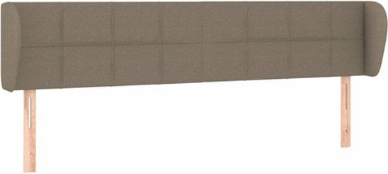 vidaXL Hoofdbord met randen 183x23x78/88 cm stof taupe