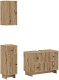 vidaXL - 3-delig - badkamerkast - set - EDE - Artisanaal eiken