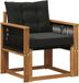 vidaXL Massief Acacia Houten Sofa Naturel en Zwart