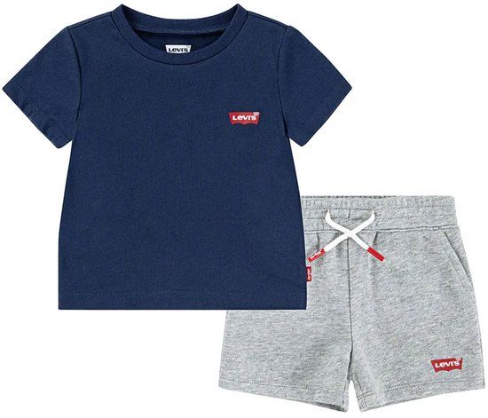 Levi's Kids Batwing Set Blauw, Grijs 24 Maanden Unisex Katoen