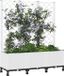 vidaXL Tuinplantbak met schutting en wielen Wit 120 x 40 x 146 cm PP
