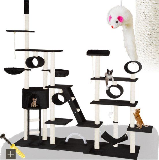 tectake XXL Krabpaal Snooky - 261cm - Zwart