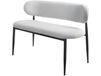 Sélène Banc de salle à manger en tissu - 110 cm - 3 places - Gris clair et Noir